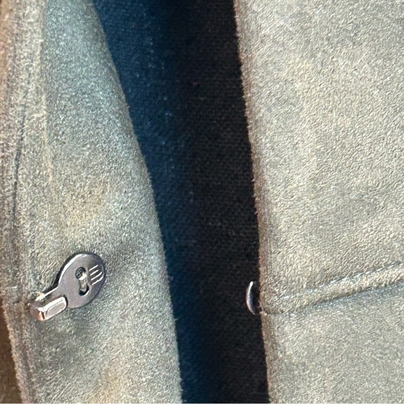 Melanie Lyne forest green faux suede grommet blazer dress coat Sz 10 NWOT - Picture 6 of 14